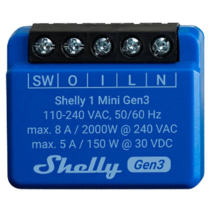 Shelly Smart Mini Wi-Fi Relay Gen3 (1 Channel, 8A)